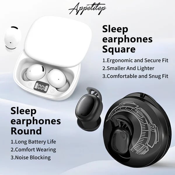 📢Unlimited Sleep Sounds - Wireless In-Ear Headphones for Side Sleepers