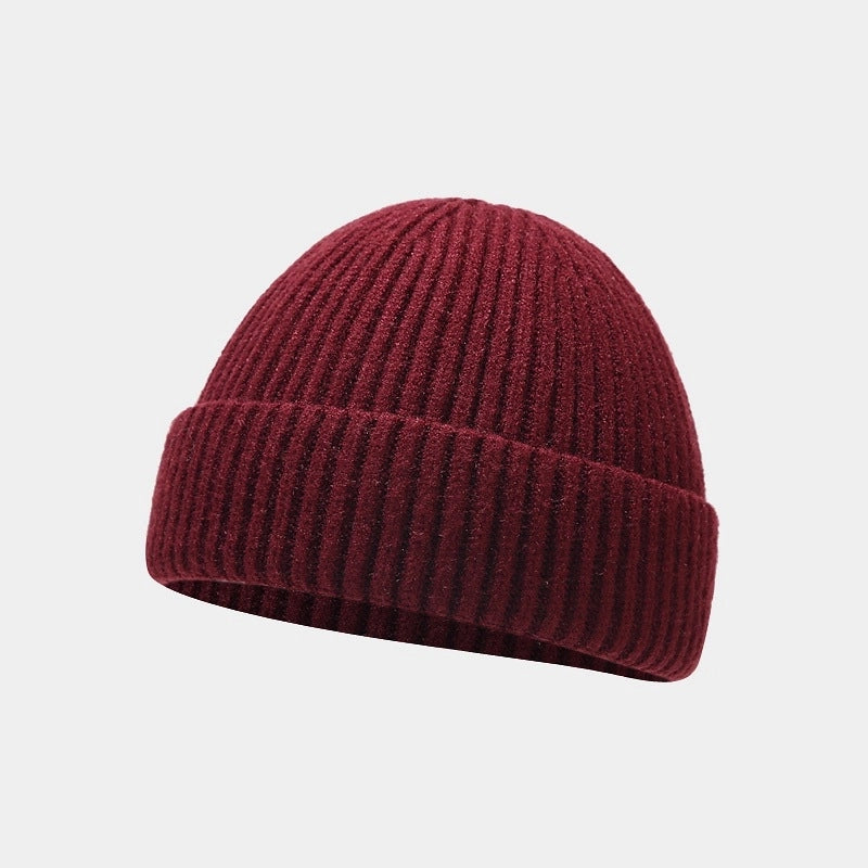 Unisex Basic Minimalist Solid Color Eaveless Wool Cap