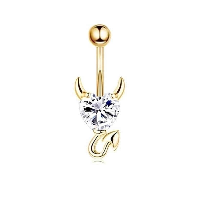 15 Pieces Minimalist Heart Shape Pineapple Butterfly Plating Inlay Stainless Steel Zircon Navel Stud