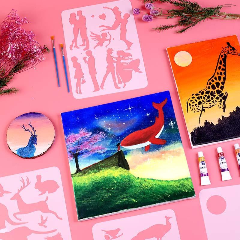 Fast Draw Stencil Art Templates( 12 or 24 Sheets/Set )