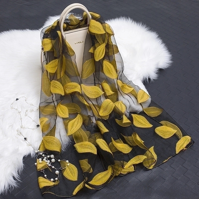Women's Minimalist Color Block Organza Scarf