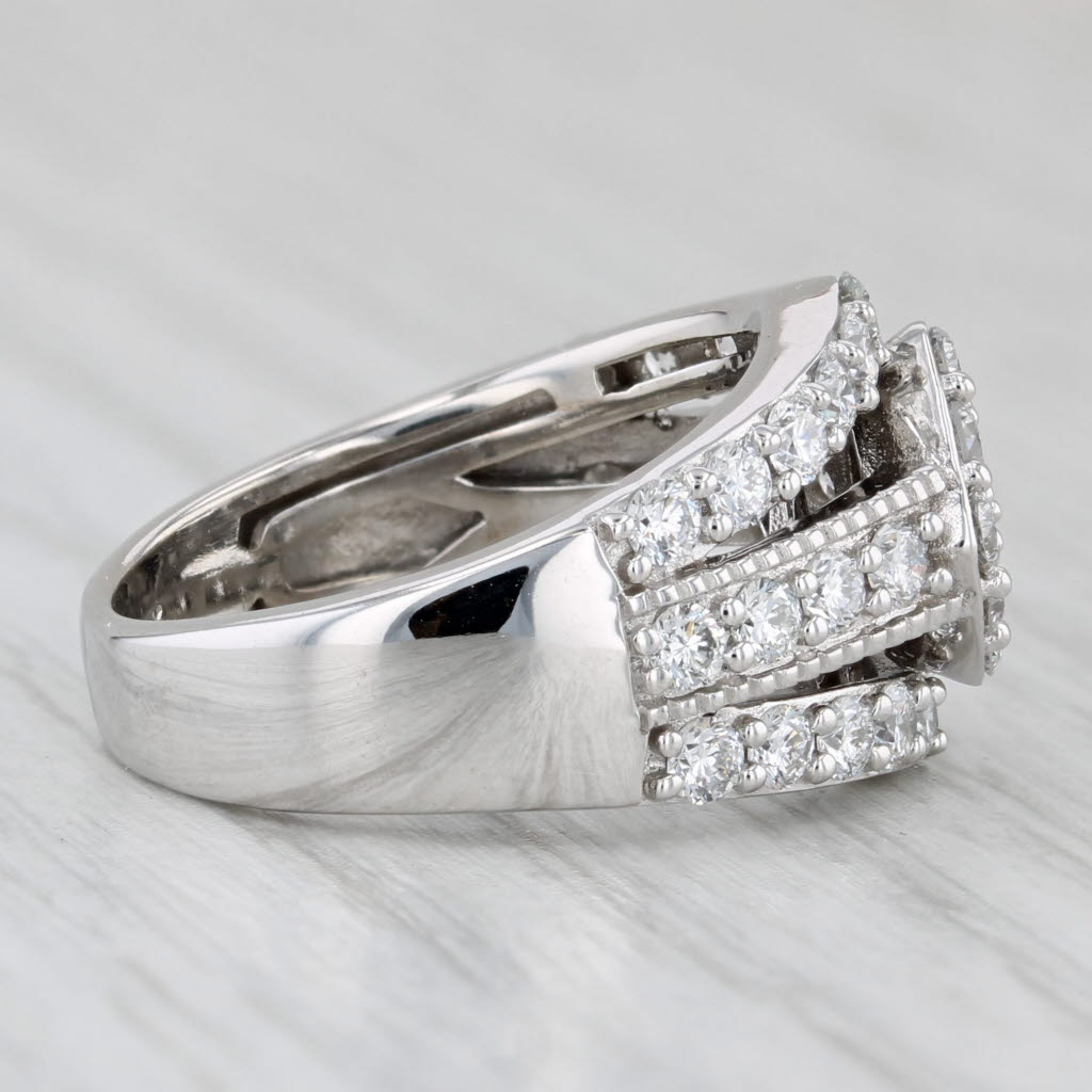 0.95ctw Lab Grown Diamond Engagement Ring Soldered Bridal Set 14k Gold Size 4.75