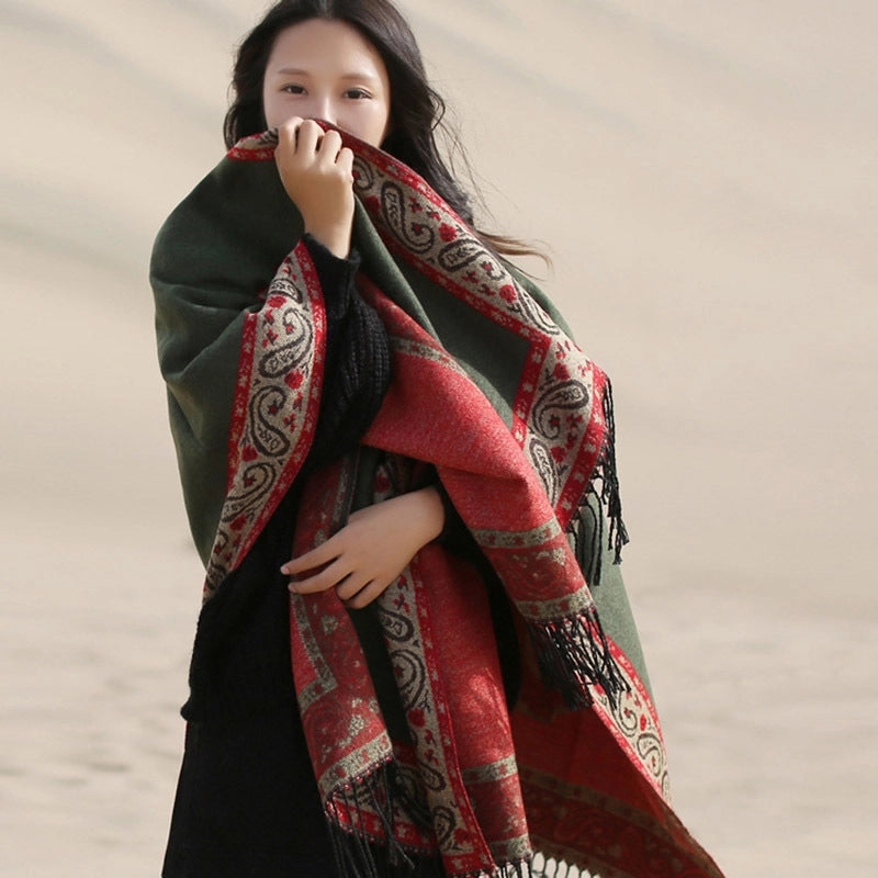 Women's Retro Ethnic Style Printing Acrylic Shawl