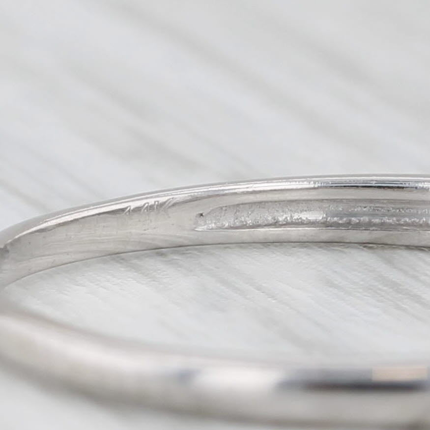 Diamond Wedding Band 14k White Gold Stackable Ring Size 9