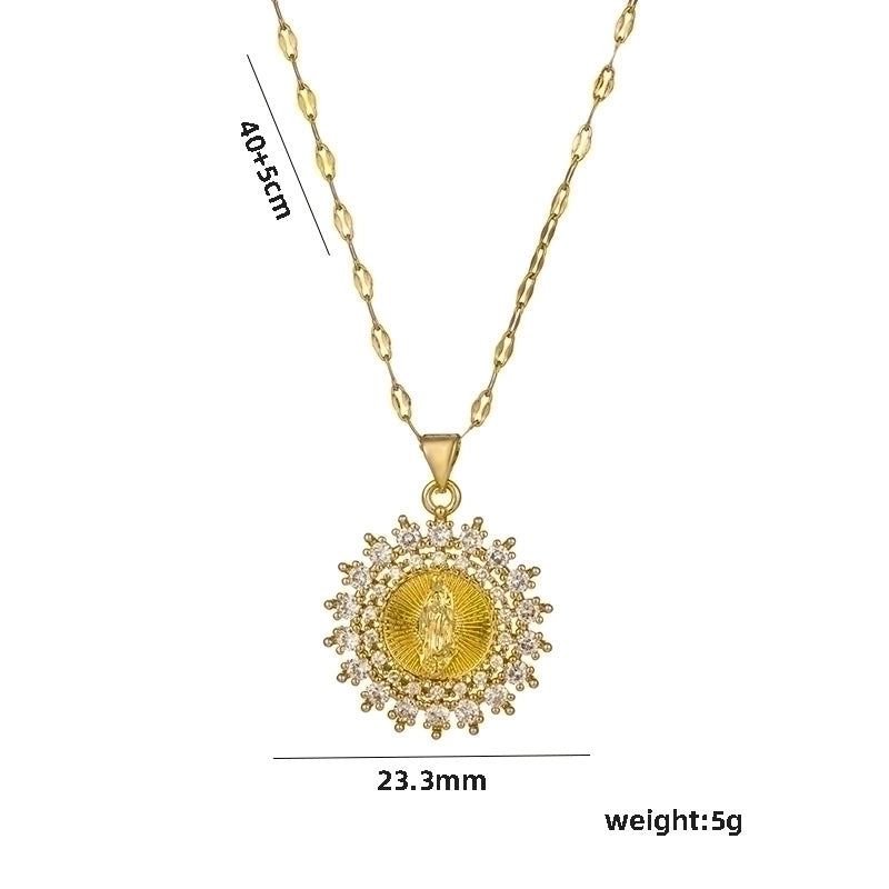 Titanium Steel Minimalist Human Star Oval Plating Inlay Zircon Pendant Necklace