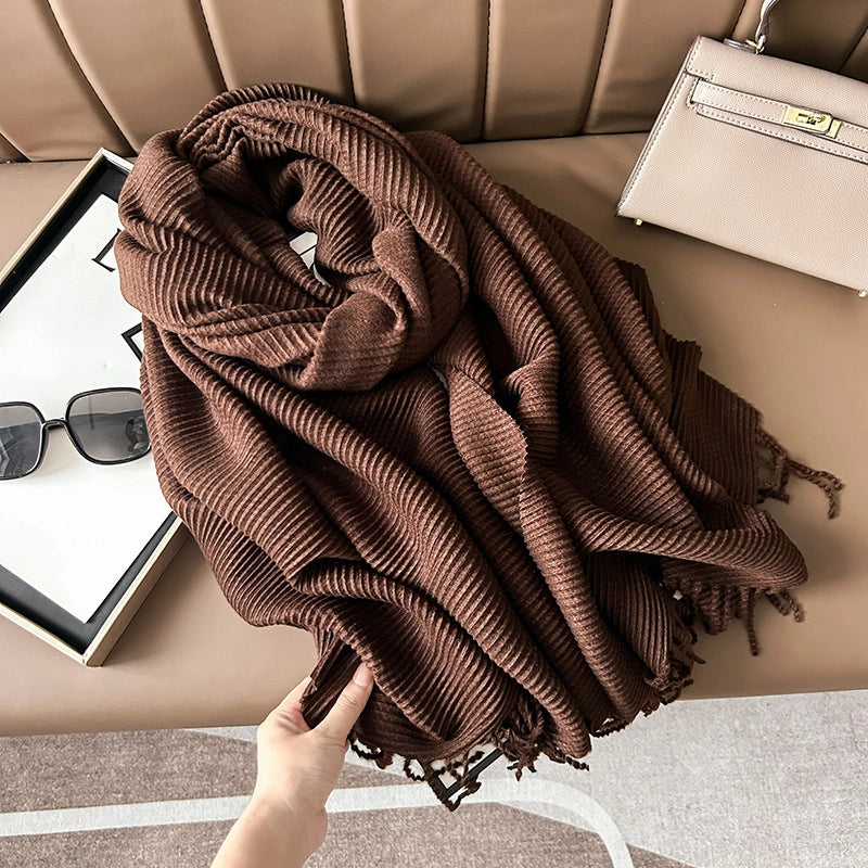 Women's Basic Solid Color Polyester Scarf