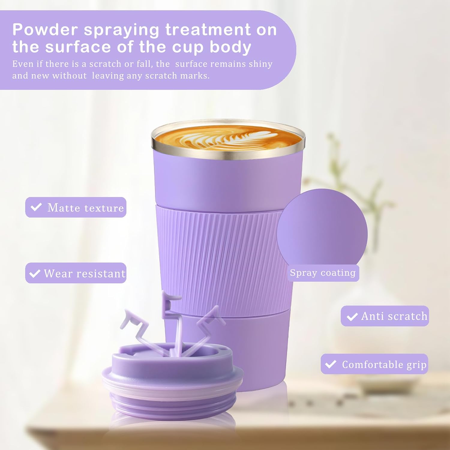 Senshuomy Travel Mug, Insulated Coffee Cup with Leakproof Lid, Reusable Coffee Cups Travel Cup, Stainless Steel thermaol Mug for Hot Cold Drinks (Green 380ml)