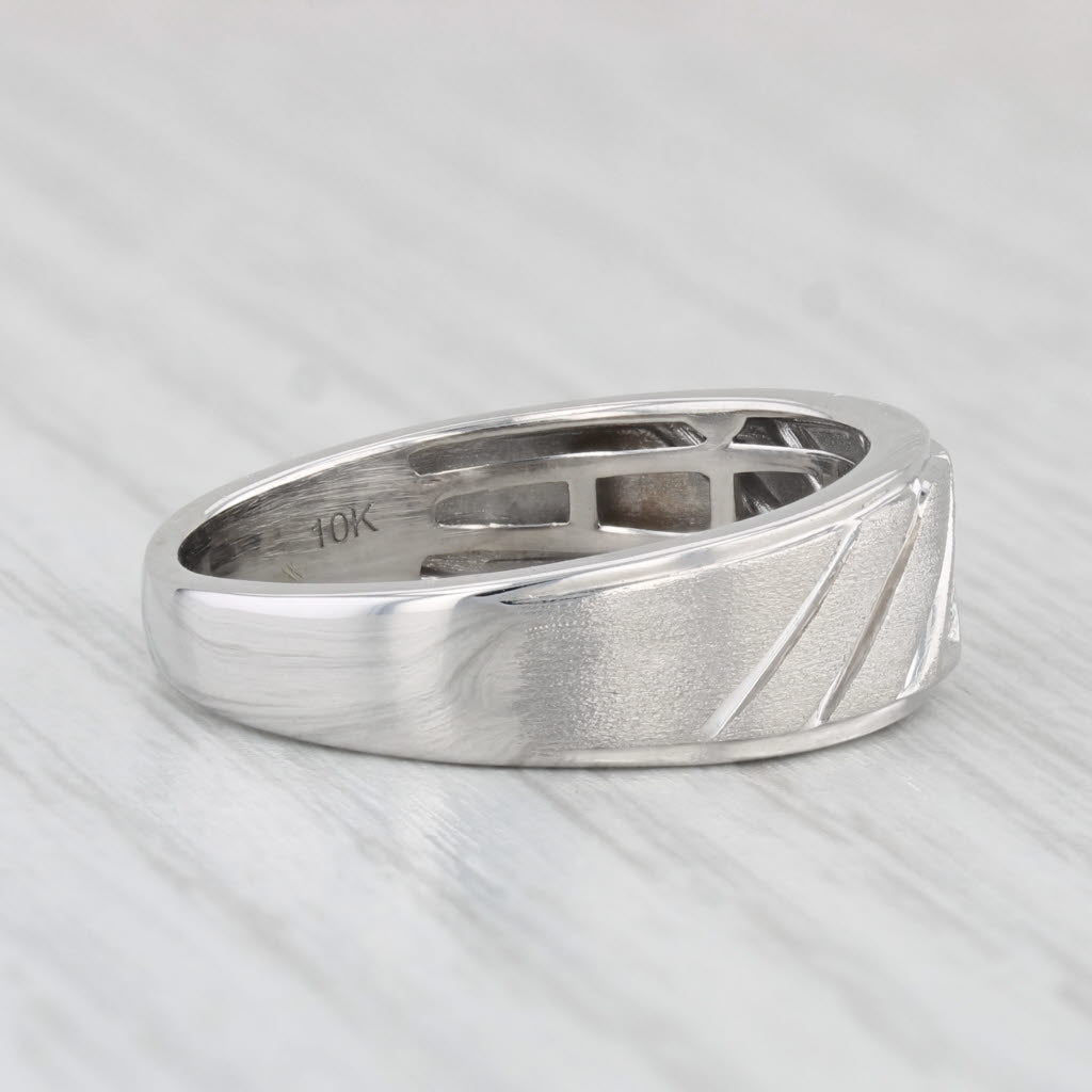 Diamond Wedding Band 10k White Gold Size 8.5 Ring