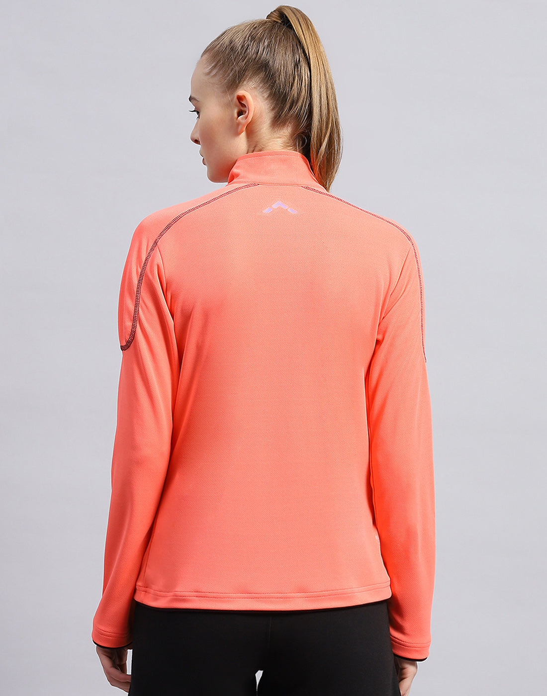 Women Coral Self Design Collar Full Sleeve Top