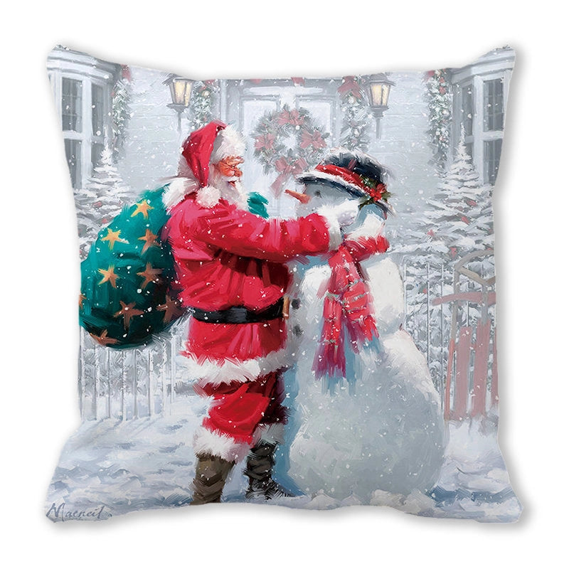Christmas Pastoral Santa Claus Chemical Fiber Pillow Cases Couch & Sofa Decor