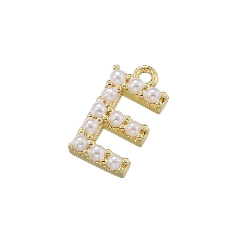Casual Elegant Minimalist Letter Copper Plating Inlay Artificial Pearls 18k Gold Plated Charms
