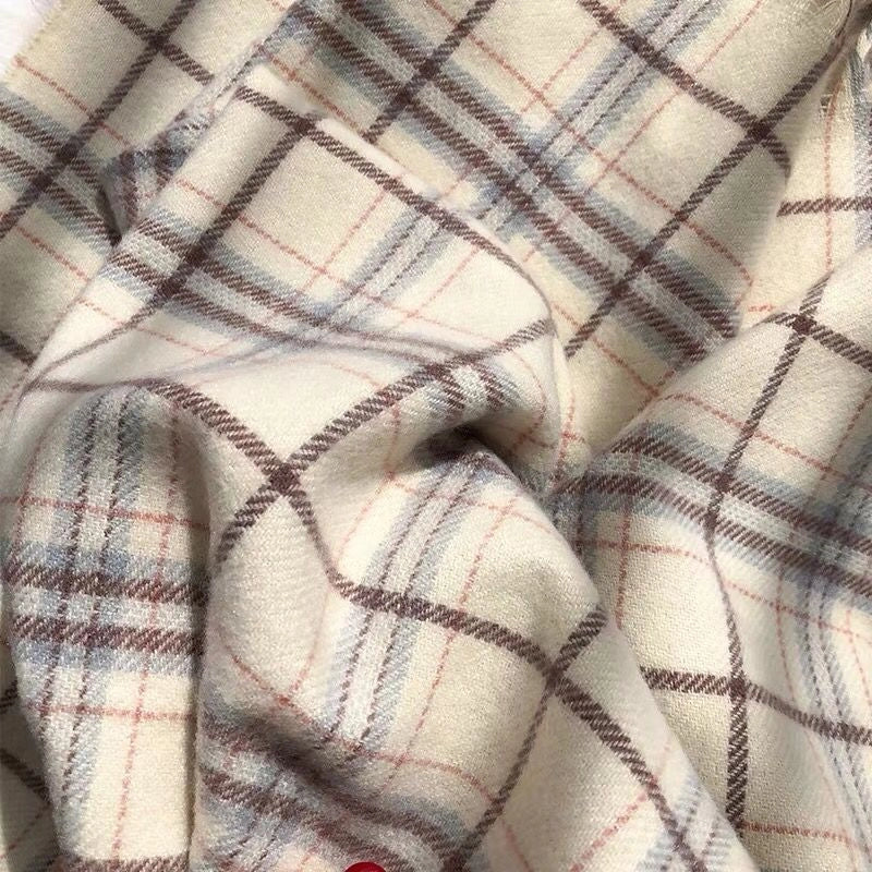 Artistic Fine Plaid Cashmere-like Scarf Women's Winter  Student's Multifunctional Long Warm Dual-use Shawl