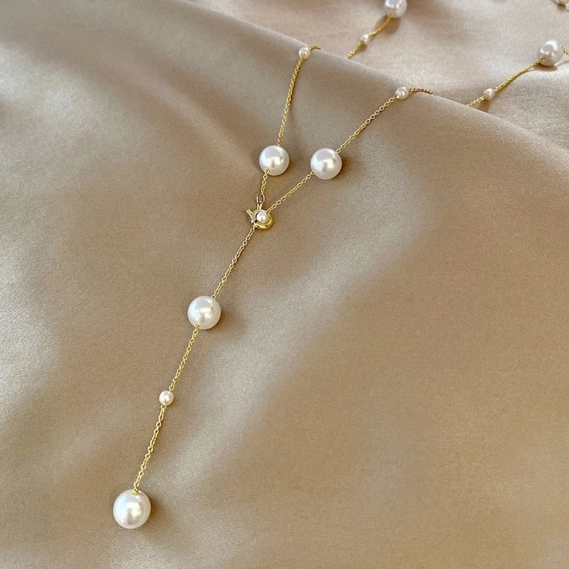 Fashion Flower Butterfly Titanium Steel Copper Pearl Plating Inlay Rhinestones Pendant Necklace 1 Piece