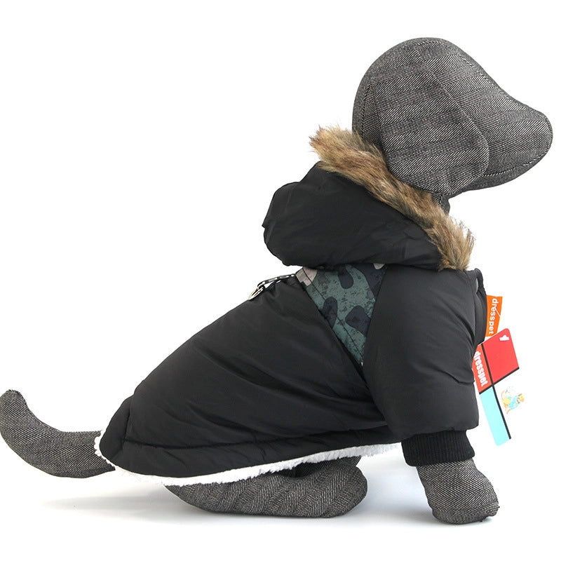 Season Warm Dog Clothes Vest Overcoat Fleece Lined Legs For Dogs Cold Weather Outdoor Activities