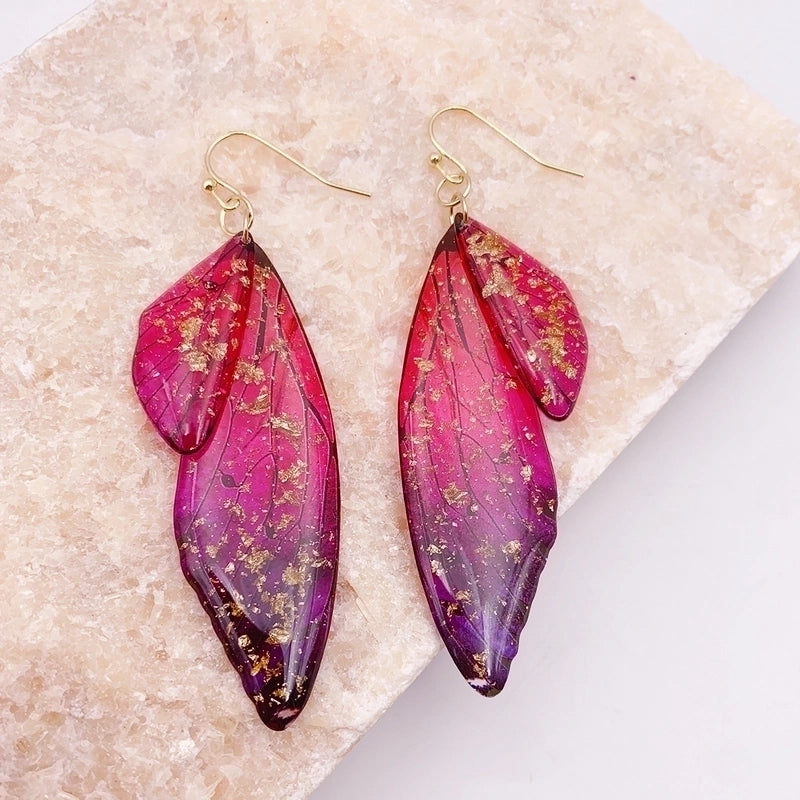 1 Pair Minimalist Wings Copper Epoxy Women's Drop Earrings