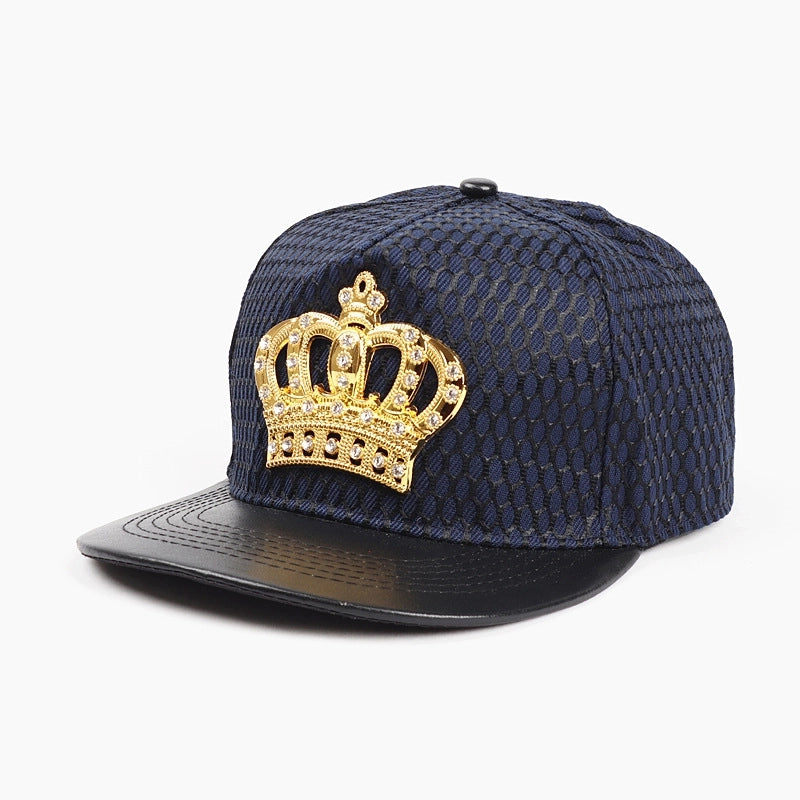 Unisex Retro Plaid Crown Rhinestone Baseball Cap