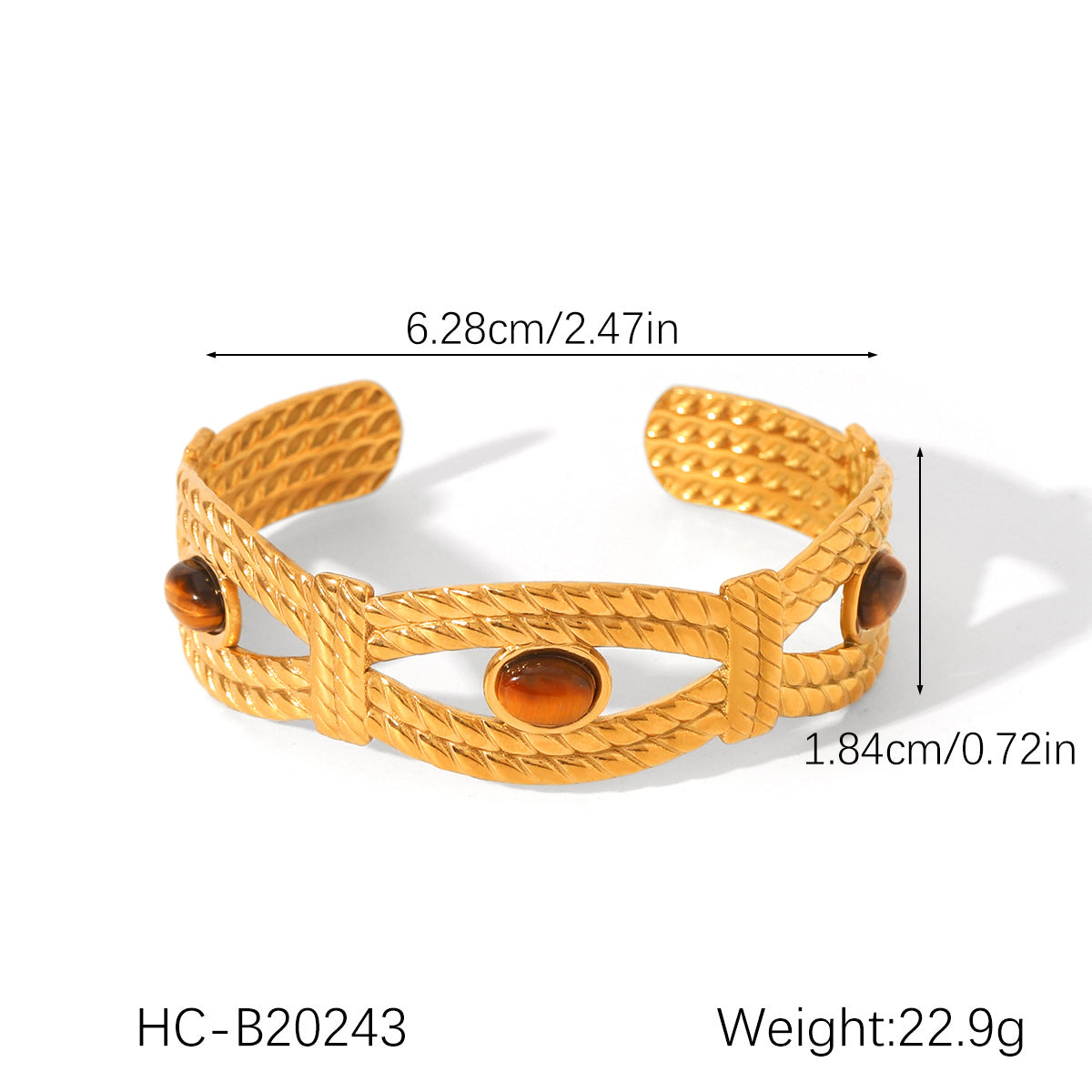 Ins Style Stainless Steel Bracelet 18K Gold-Plated Open Bracelet Titanium Steel Bracelet Female Jewelry