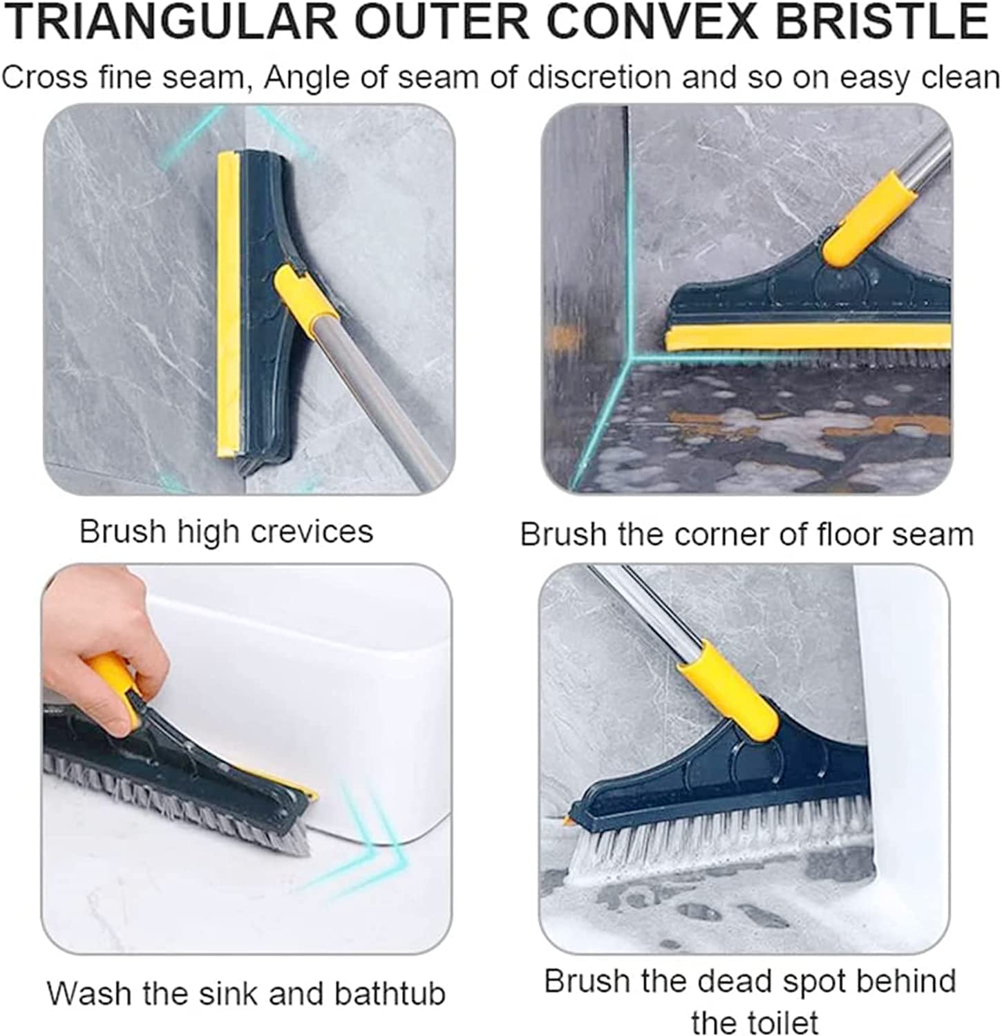 Floor Brush With Wiper . Floor Cleaning Brush