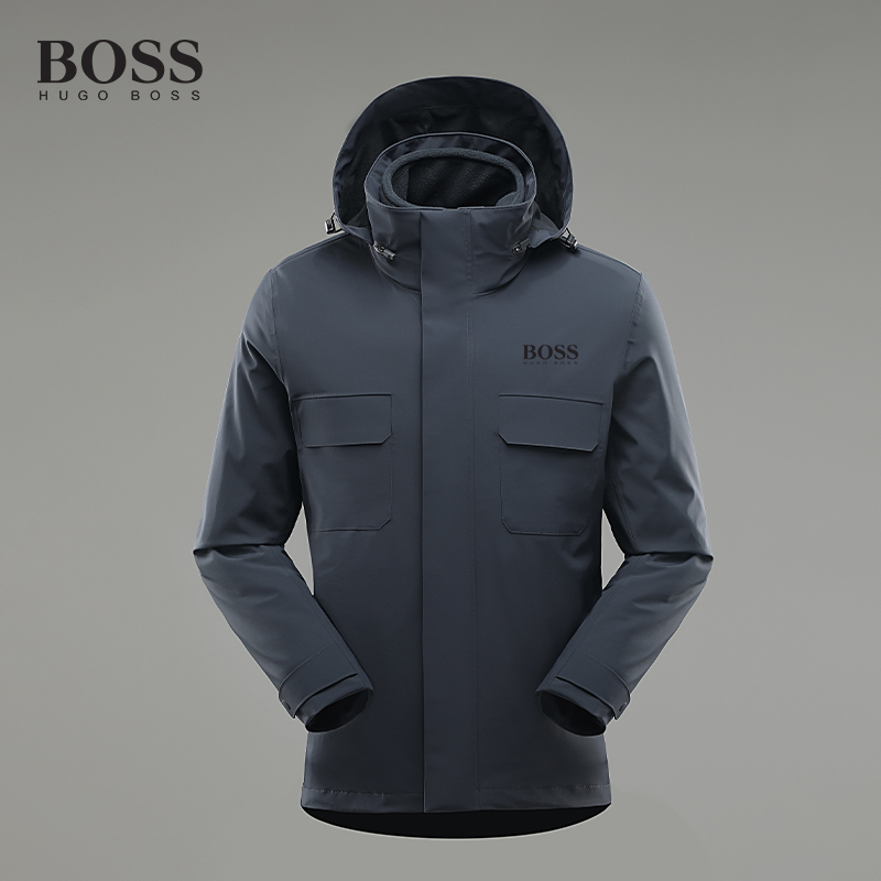 BOSS Hight Quality Hardshell Jacket Men-s 3-in-1 Two-Piece Windproof Waterproof Climbing Coat