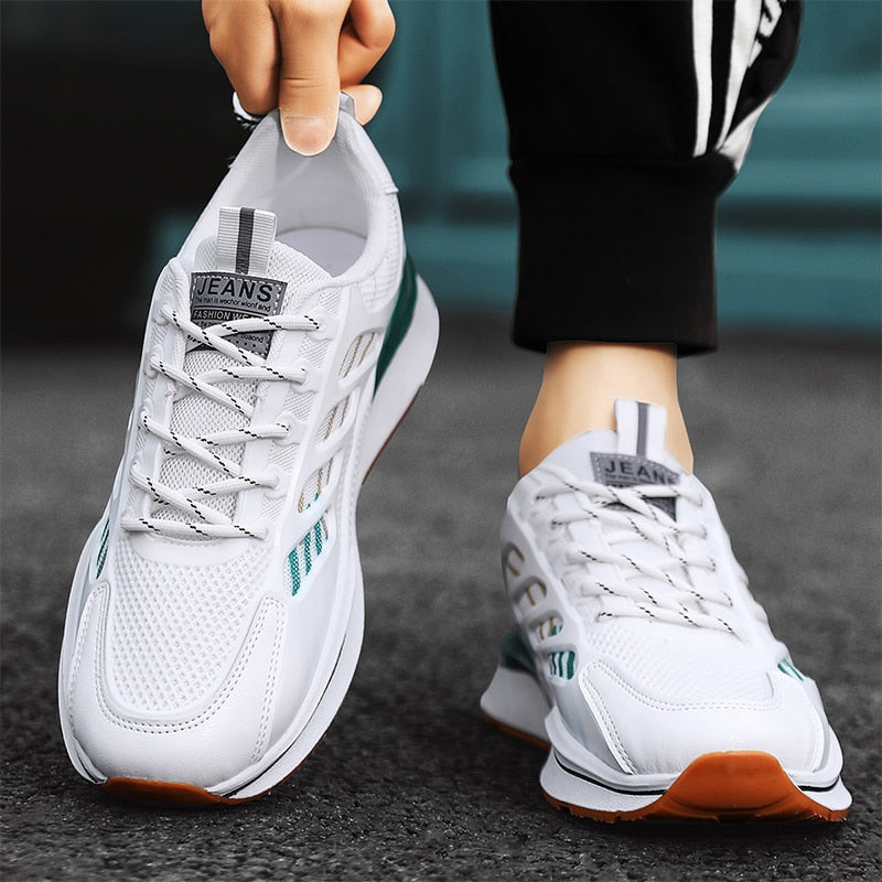 West Tenis Breathable Mesh Leather Sport Sneakers