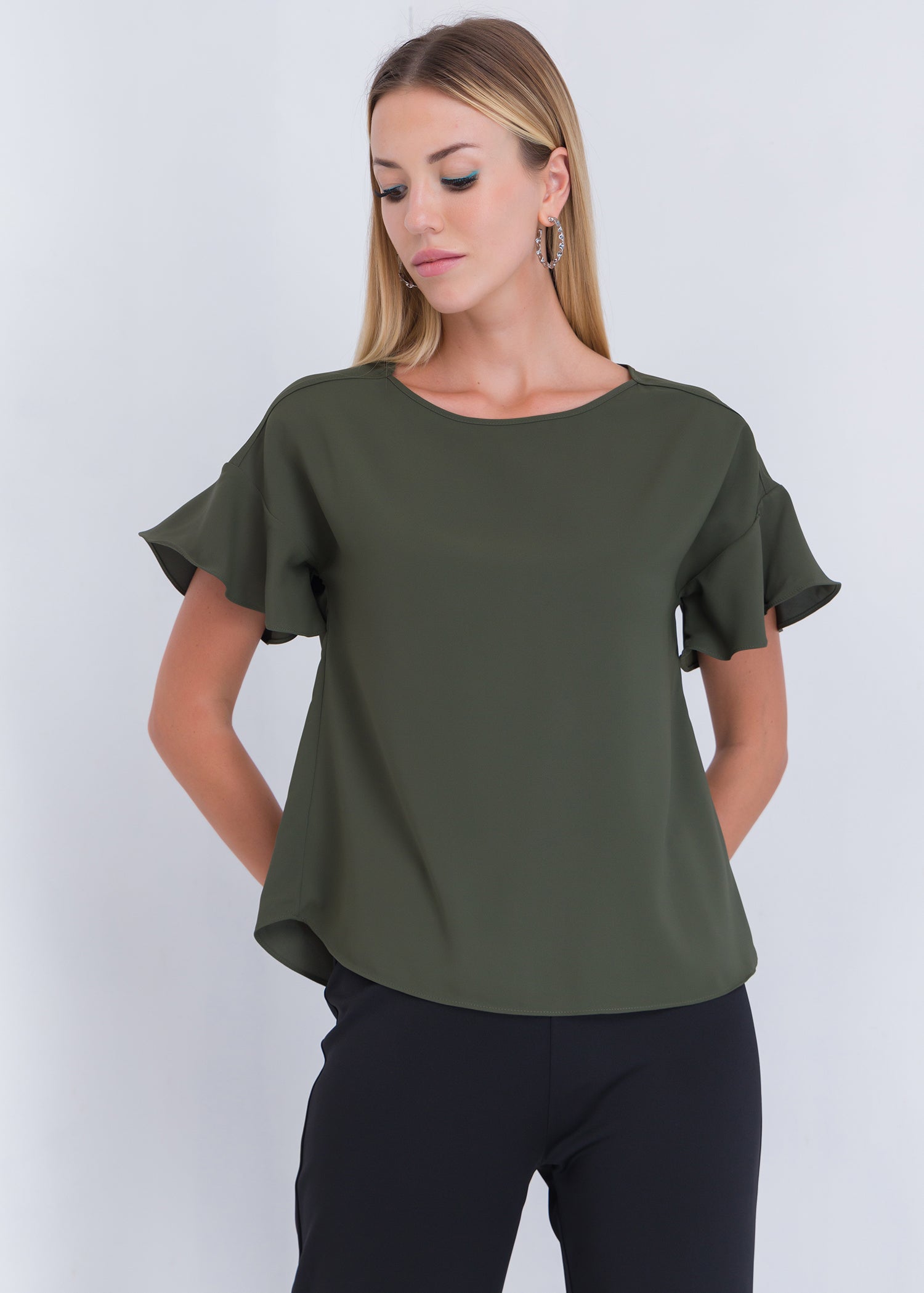 Flounce Sleeve Blouse