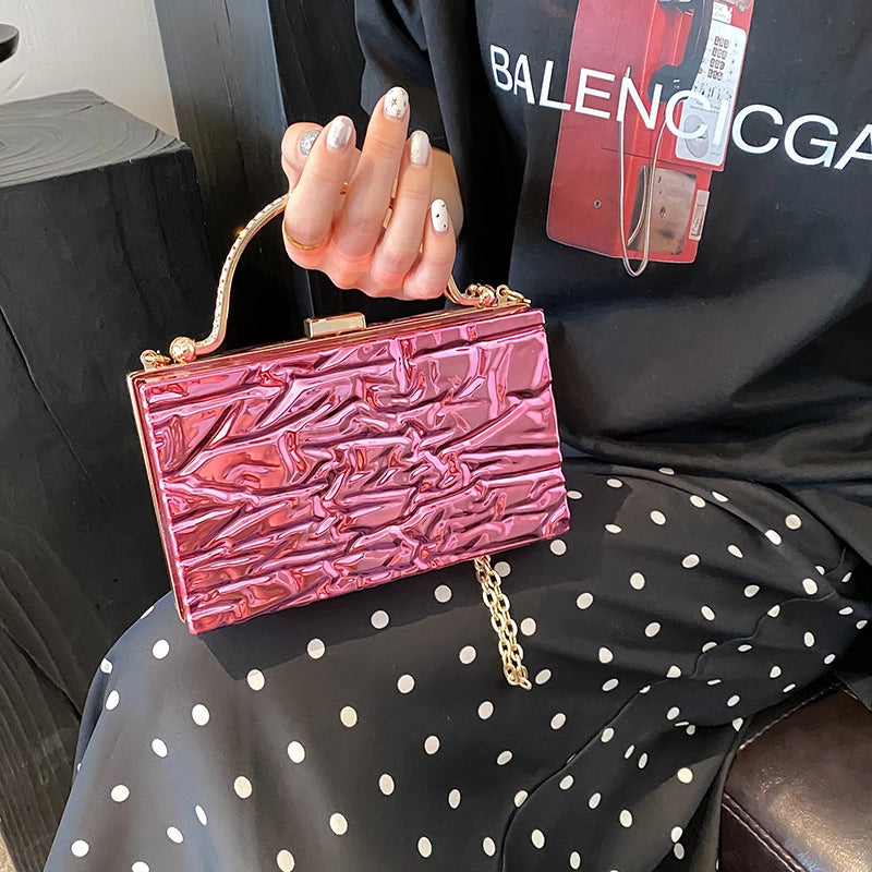 Women's Medium Arylic Solid Color Streetwear Square Lock Clasp Shoulder Bag Crossbody Bag