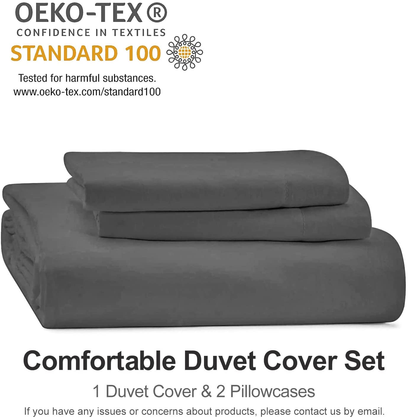 Imperial Charcoal Grey-Bed Sheet Set (Luxury)