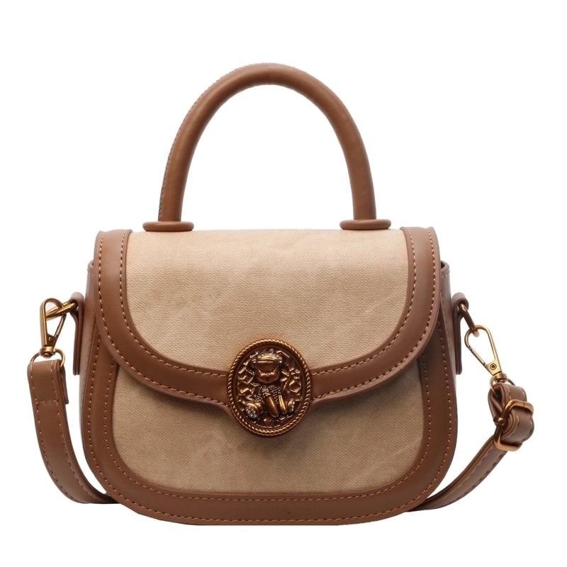 Women's Pu Solid Color Classic Style Sewing Thread Square Magnetic Buckle Shoulder Bag