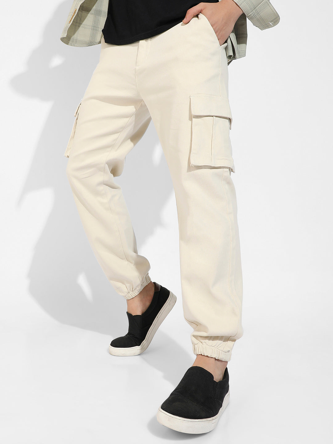 Cuffed Hem Cargo Trousers