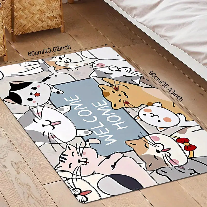 Mat With Multiple Cartoon Puppy Animal