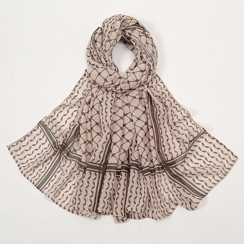 Women's Retro Lattice Chiffon Kerchief