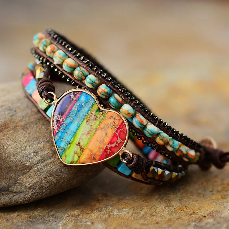 Spiritual Heart Chakra Wrap Bracelet