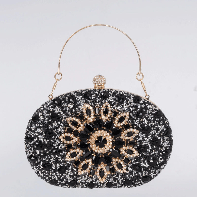 Sunflower Diamond-encrusted Dinner Bag Fashion Banquet Women's Clutch Bag Personality Dress Evening Bag