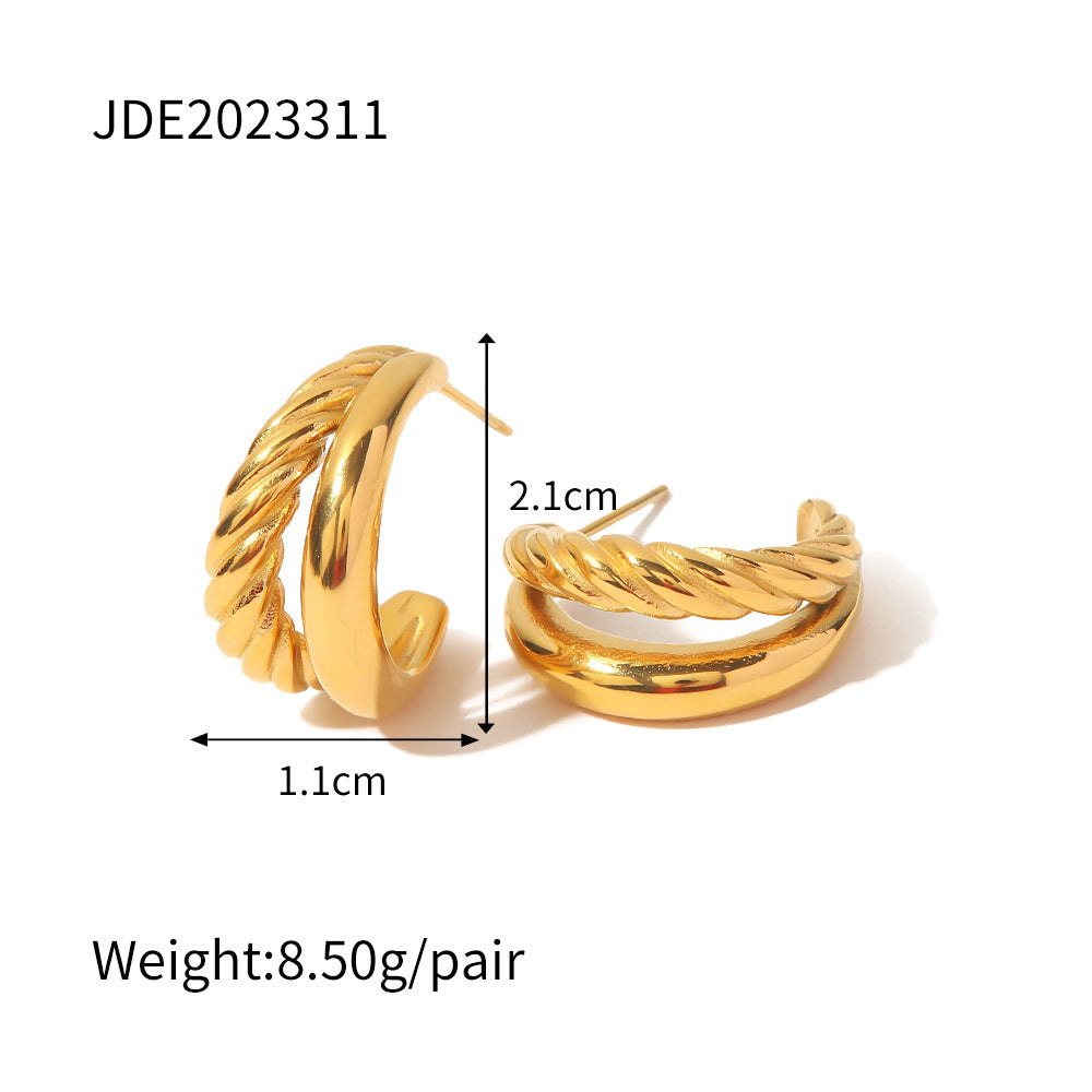 Jie Ding Titanium Steel Earrings Niche Earrings Stainless Steel Earrings