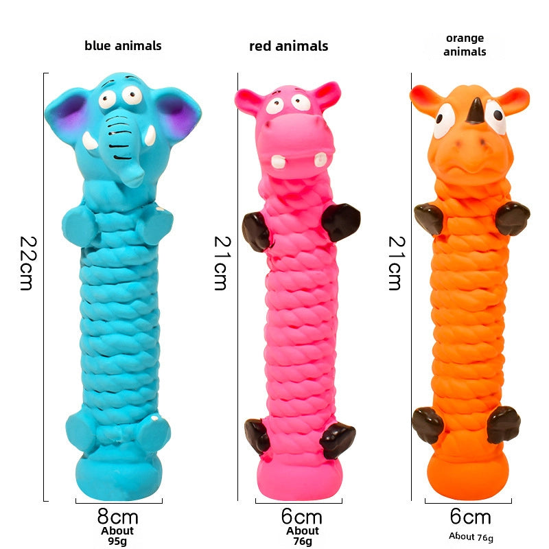 Pet Latex Toy Standing Rope Elephant Hippo Animal Shape Molar Bite Resistant Latex Vocal Dog Toy