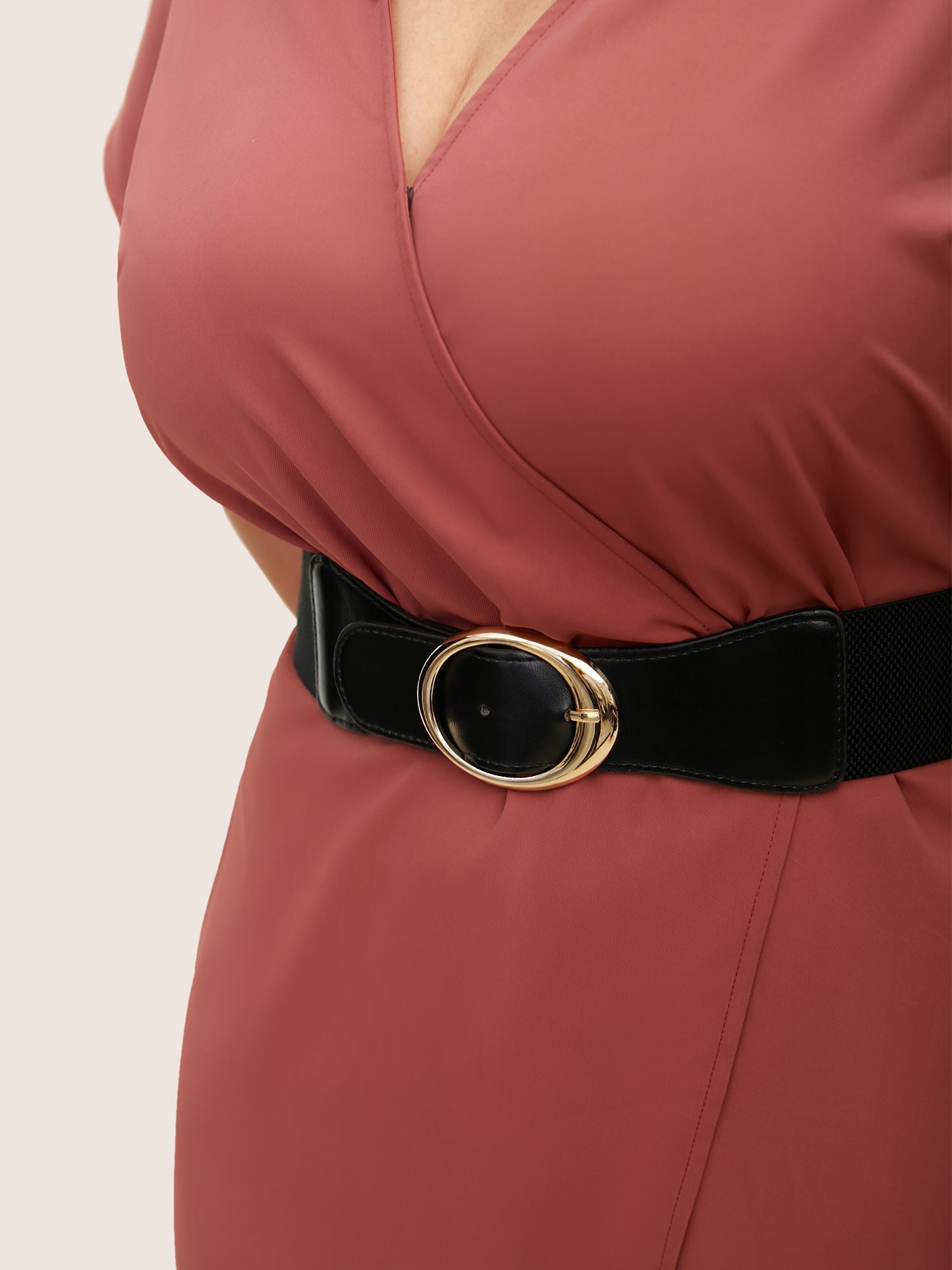 Round Buckle Elastic Belt