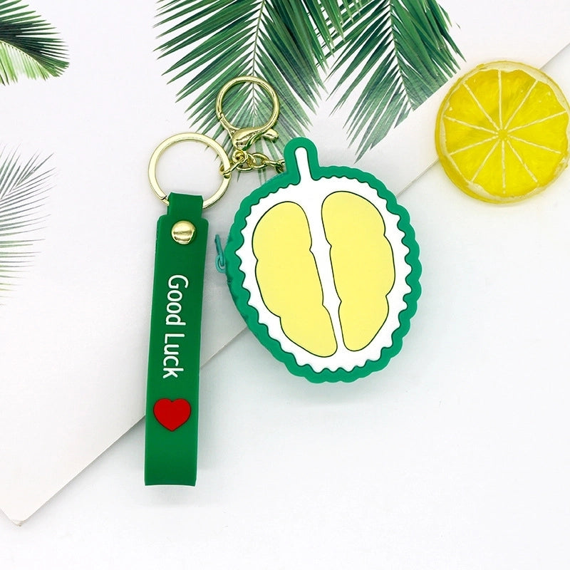 Unisex Fruit Silica Gel Zipper Coin Purses