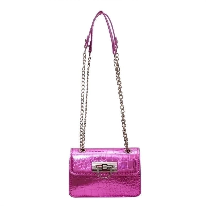Women's All Seasons Pu Leather Solid Color Streetwear Square Lock Clasp Square Bag