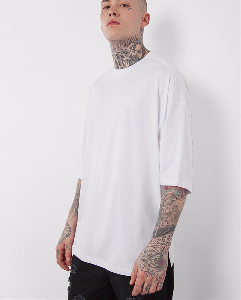 Solid Drop Shoulder Oversized Tee