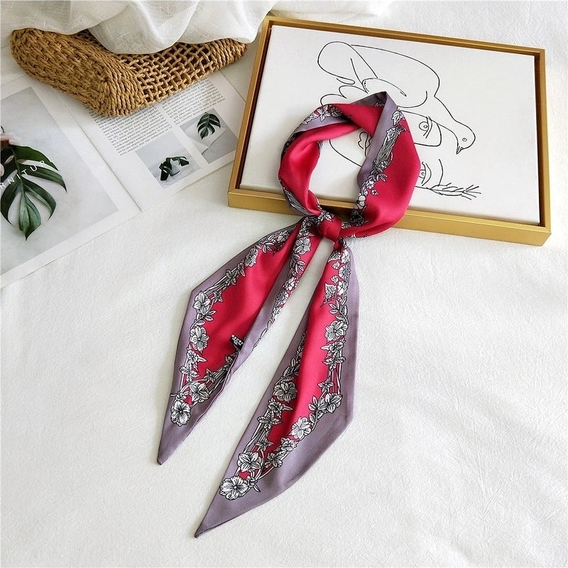 Unisex Sweet Polka Dots Polyester Printing Silk Scarves