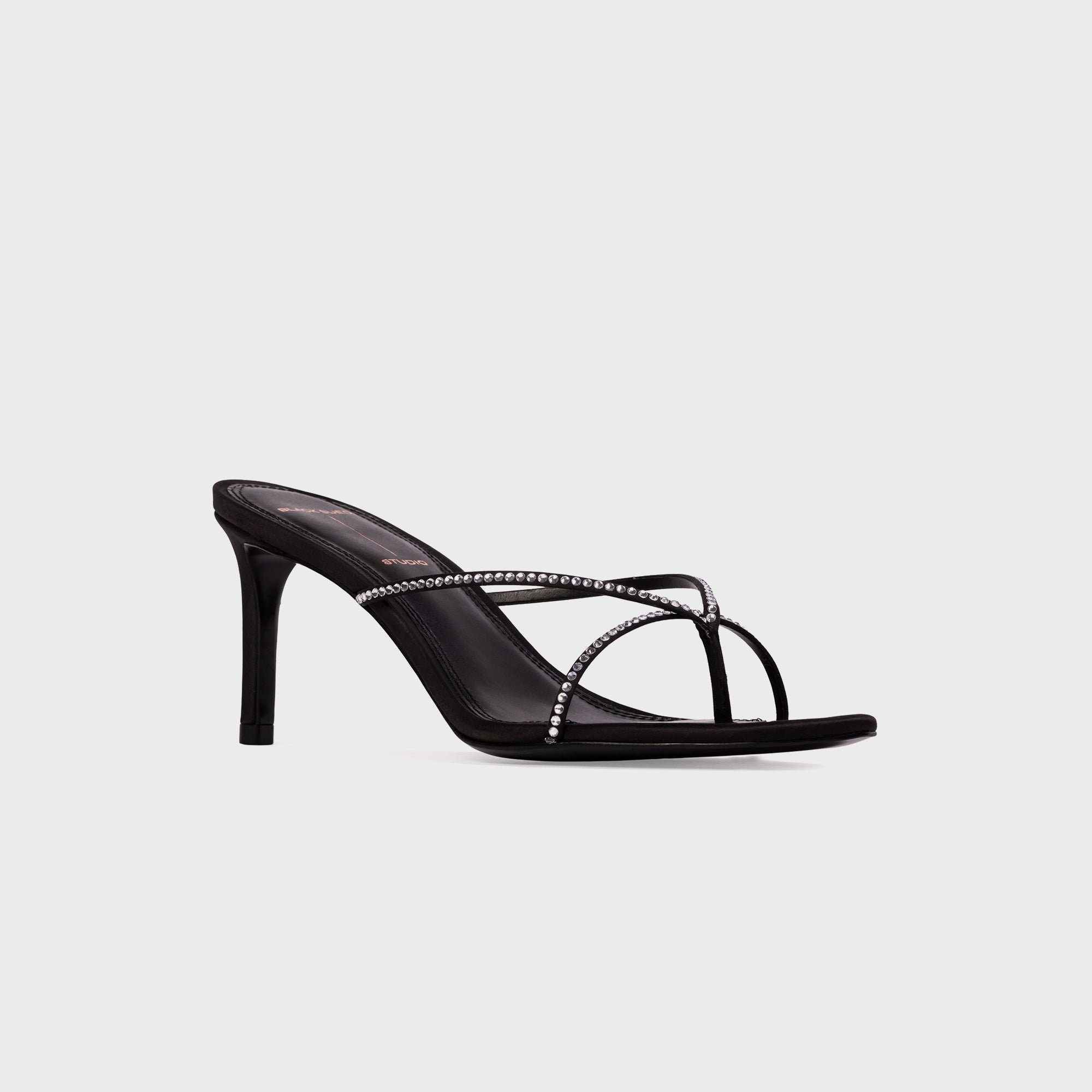 Black Suede Studio Jade 65 - Black Satin Embellished