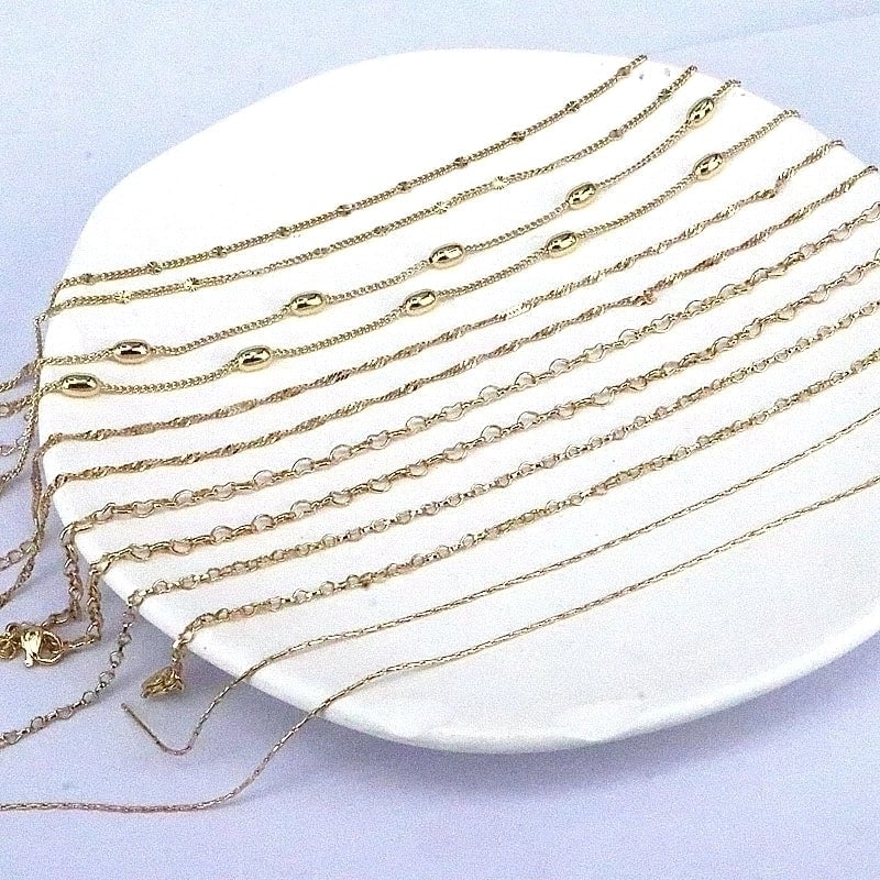 Minimalist Solid Color Copper Gold Plated Necklace In Bulk