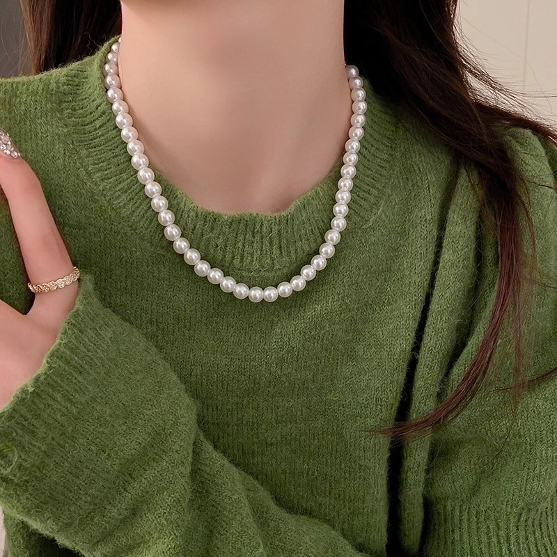 Round Pearl Plating Women's Necklace