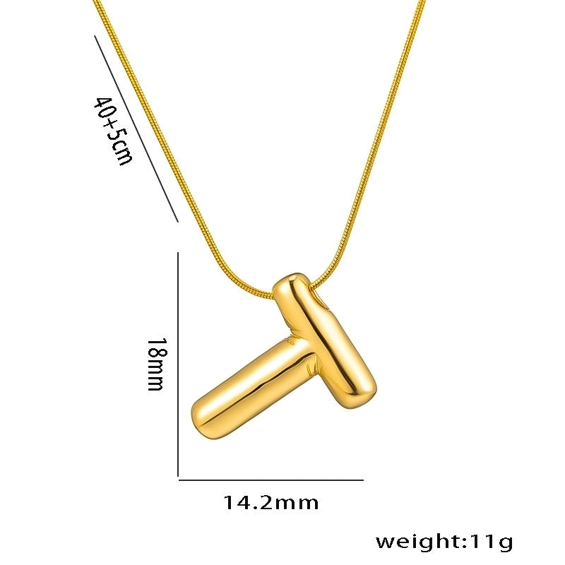 Vintage Style Letter Titanium Steel Plating Pendant Necklace