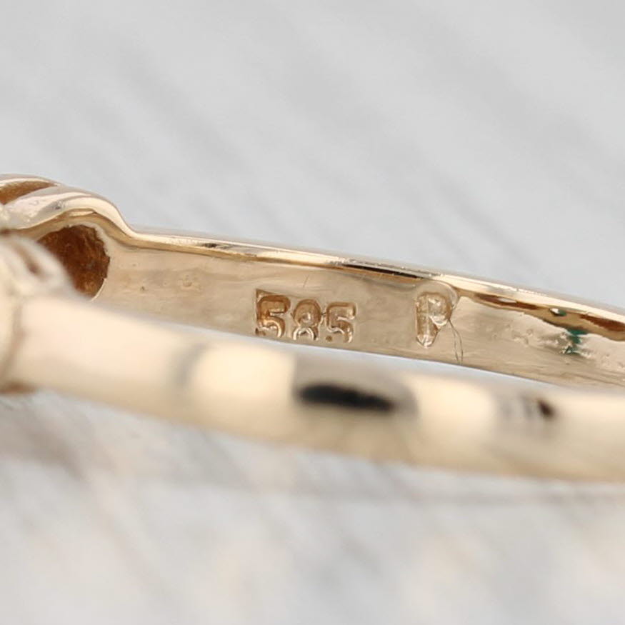 Turquoise Oval Cabochon Solitaire Ring 14k Yellow Gold Size 6
