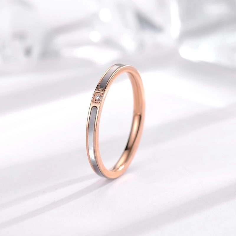 Minimalist Solid Color Titanium Steel Plating Gold Plated Rings