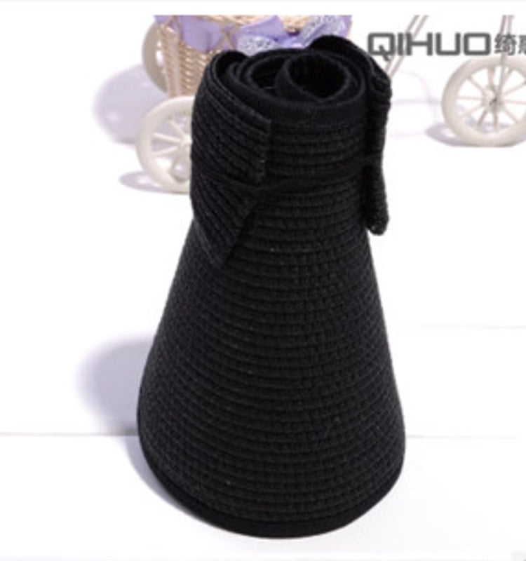 Summer Fashion Sunshade Empty Top Folding Big Brim Straw Hat