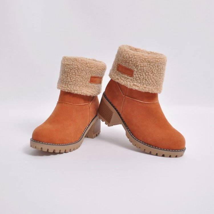 Women's Block Heel Snow Boots