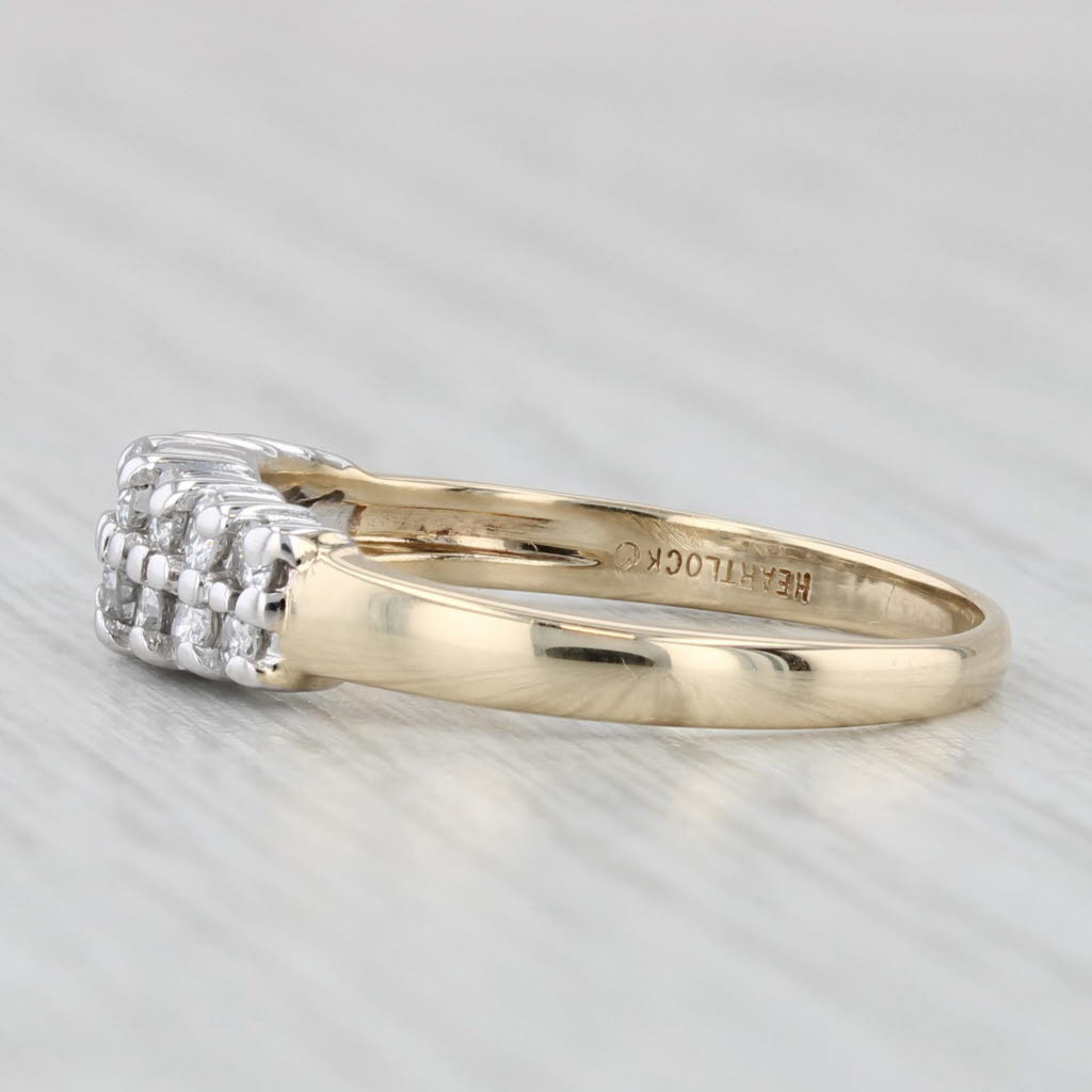 0.40ctw Diamond 2-Row Tiered Ring 14k Gold Size 7 Stackable Anniversary
