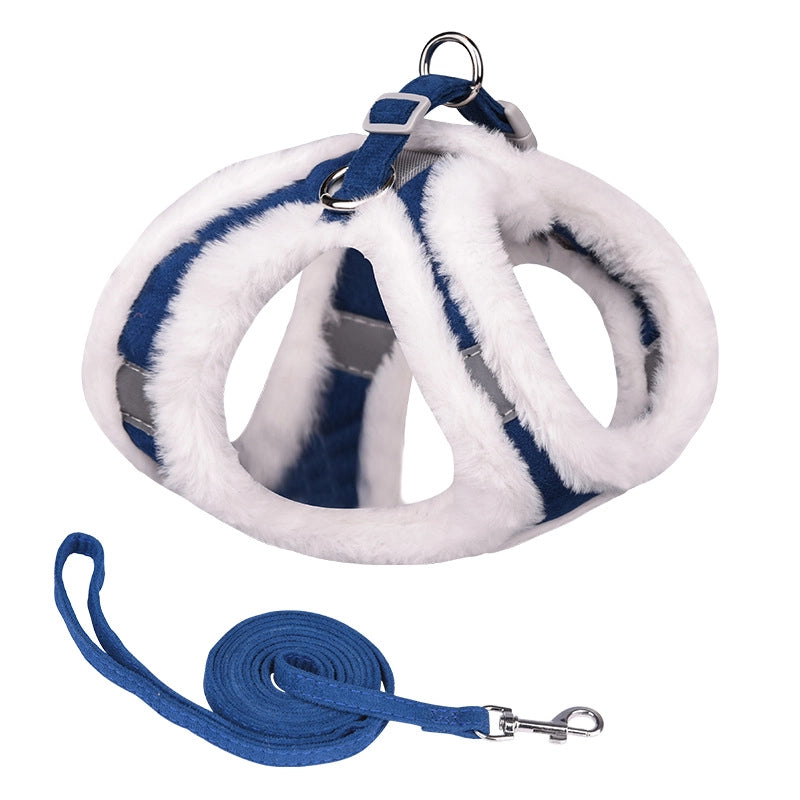 Minimalist Classic Style Faux Rabbit Fur Solid Color Leash